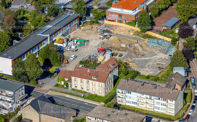 Sprockhoevel240811204Hasslinghausen | Luftbild, Baustelle an der Gevelsberger Straße neben der Stadtbibliothek, Haßlinghausen, Sprockhövel, Ruhrgebiet, Nordrhein-Westfalen, Deutschland