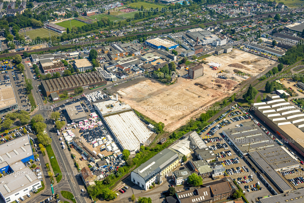 Duesseldorf240501038 | Luftbild, Abriss und Umbau Gewerbegebiet Höherweg und Ronsdorfer Straße, Lierenfeld, Düsseldorf, Rheinland, Nordrhein-Westfalen, Deutschland