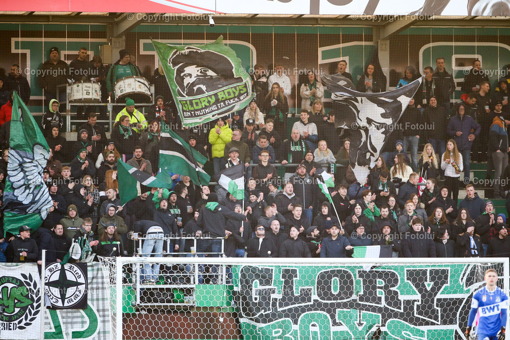 A_LUI_20230304_0012 | SPORT FUSSBALL ADMIRAL BUNDESLIGA SV RIED VS AUSTRIA WIEN
IM BILD: Fans (Ried)

FOTO:FOTOLUI/UW