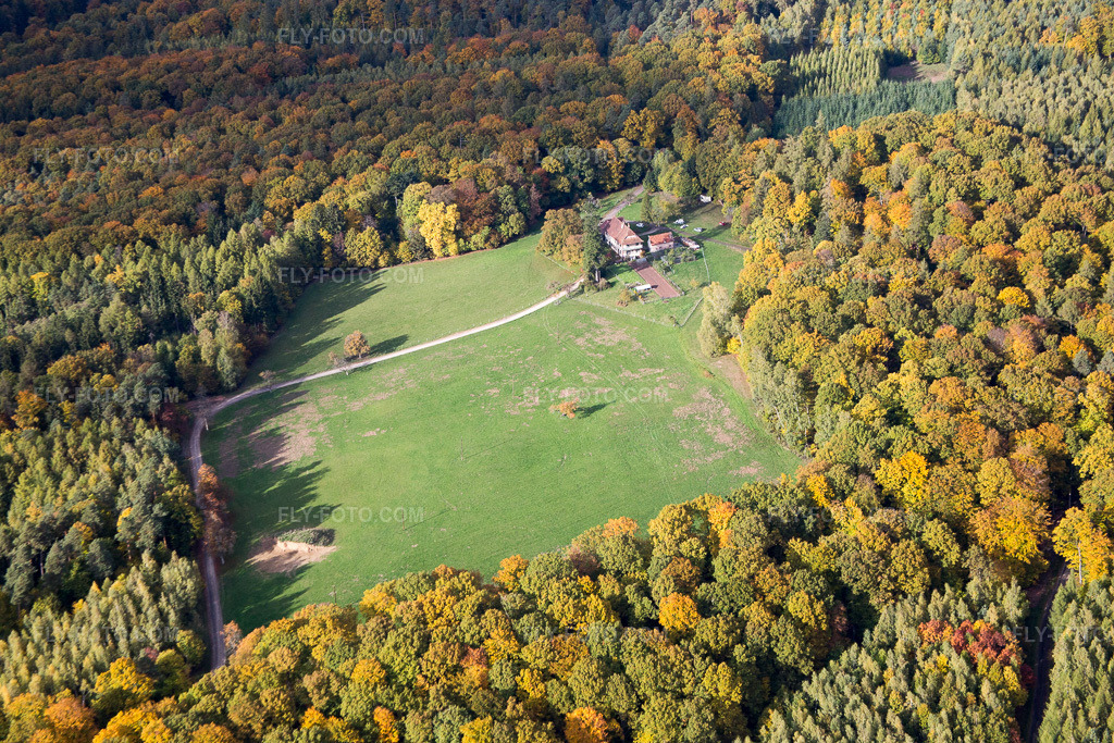 Aerial view: View of the town in Nehwiller-près-Wœrth in the state Bas-Rhin, France.Photo: IMG_084614.jpg taken on 10/23/2015 by Werner Riehm/FLY-FOTO.comResolution of the original: 5472 x 3648 px