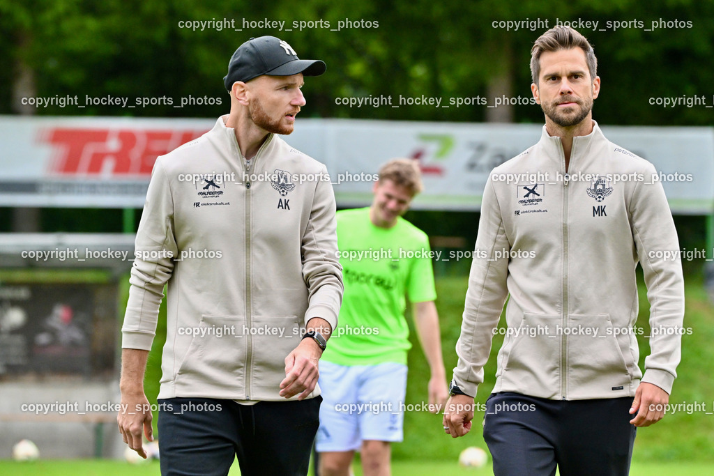 SV Arnoldstein vs. ATUS Velden | Asisstentcoach ATUS Velden Alexander Kofler, Headcoach ATUS Velden Günther Kuster, SV Arnoldstein vs. ATUS Velden, SV Arnoldstein vs. ATUS Velden am 16.09.2025 in Arnoldstein (Waldparkstadion Arnoldstein), Austria, (Photo by Bernd Stefan)