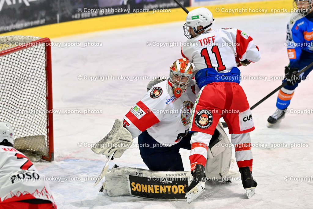 ESC Sparkasse Steindorf vs. ESV Ferlach | #11 Toff Nico ESV Ferlach, #75 Kropiunig Ralf ESV Ferlach, ESC Sparkasse Steindorf vs. ESV Ferlach, ESC Sparkasse Steindorf vs. ESV Ferlach am 22.02.2026 in Steindorf  (Ossiachersee Halle ), Austria, (Photo by Bernd Stefan)