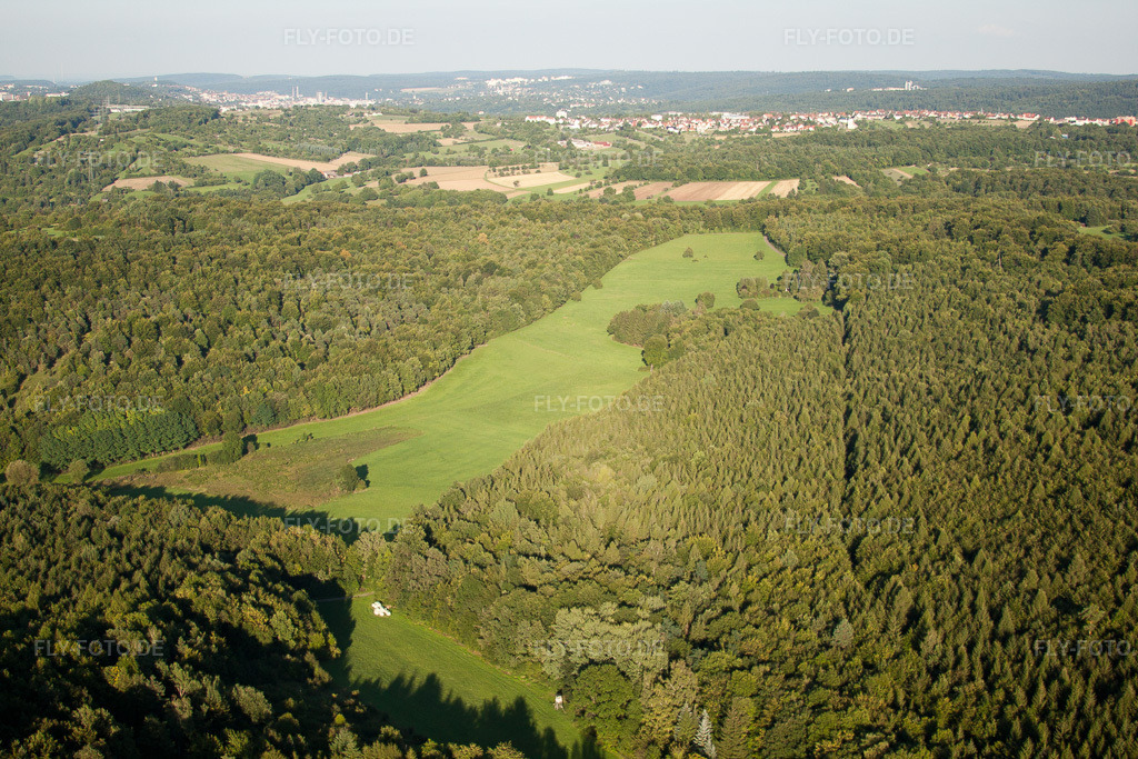 Luftbild: Naturschutzgebiet Kettelbachtal im Ortsteil Obernhausen in Birkenfeld im Bundesland Baden-Württemberg in Deutschland. Foto: IMG_32587.jpg vom 21.08.2010 durch Werner Riehm/FLY-FOTO.de