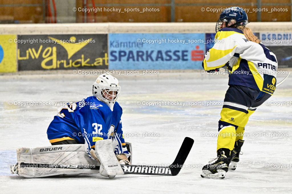 Wildcats Paternion vs. Lady Hawks  | #32 Prasser Hannah Sophie LADY HAWKS, #6 Jelovcan Selina WILDCATS PATERNION, Wildcats Paternion vs. Lady Hawks , Wildcats Paternion vs. Lady Hawks  am 27.01.2025 in Spittal an der Drau (Eissportzentrum Spittal), Austria, (Photo by Bernd Stefan)