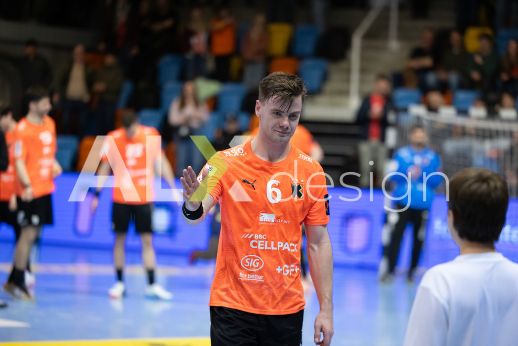Handball I Herren I Saison 2025-2026 I EHF EUROPEAN LEAGUE 2025/26 | Men I Main Round I 2. Spieltag I Kadetten Schaffhausen - TSV Hannover-Burgdorf I 24.02.2026 | 6 Odinn Rikhardsson (IS) (Kadetten Schaffhausen) – Flügel rechts - Realisiert mit Pictrs.com