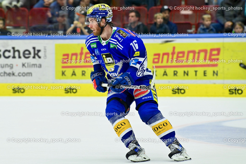 EC IDM Wärmepumpen VSV vs. HC Pustertal 8.10.2023 | #16 Kevin Hancock EC VSV, EC IDM Wärmepumpen VSV vs. HC Pustertal 8.10.2023, EC IDM Wärmepumpen VSV vs. HC Pustertal am 08.10.2023 in Villach (Stadthalle Villach), Austria, (Photo by Bernd Stefan)