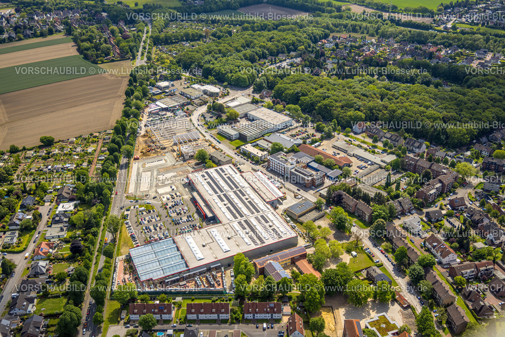 Gladbeck230510426 | Luftbild, Hagebaumarkt, Baustelle und Neubau Stewes-Hagebau am Krusenkamp, Zweckel, Gladbeck, Ruhrgebiet, Nordrhein-Westfalen, Deutschland