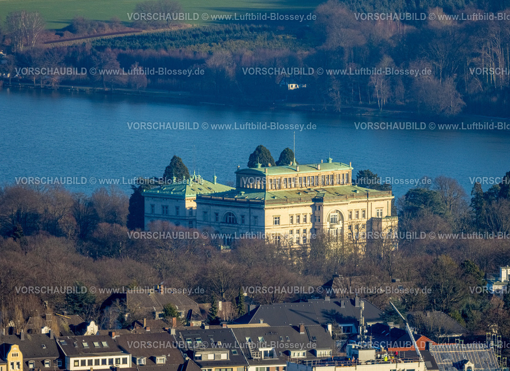 Essen230201570 | Luftbild, Villa Hügel und Baldeneysee, Bredeney, Essen, Ruhrgebiet, Nordrhein-Westfalen, Deutschland