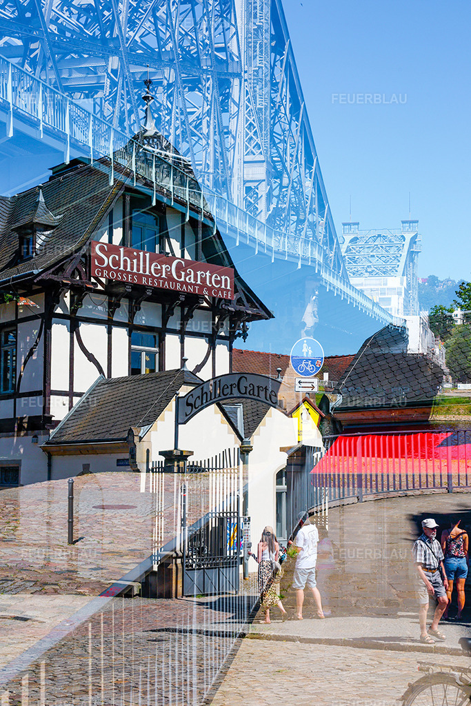 Dresden Schillergarten | Dresen Schillergarten mit blauem Wunder - Realisiert mit Pictrs.com