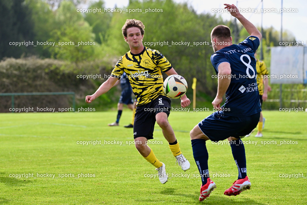 FC Faakersee vs. FC Dölsach | #5 Cajetan Maria Thaddäus Kolig FC Faakersee, #8 Silvio Mandl FC Dölsach, FC Faakersee vs. FC Dölsach, FC Faakersee vs. FC Dölsach am 20.04.2025 in Finkenstein (Sportplatz Finkenstein), Austria, (Photo by Bernd Stefan)