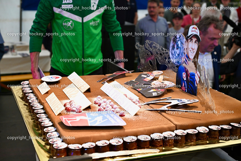 Empfang Daniel Tschofenig | Tschofenig Torte, Empfang Daniel Tschofenig, Empfang Daniel Tschofenig am 10.05.2025 in Hohenthurn (Mehrzweckhaus Hohenthuurn), Austria, (Photo by Bernd Stefan)