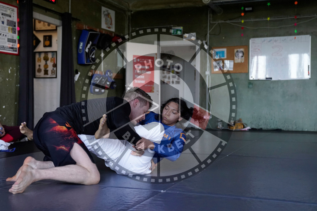 20240413PBB8305 | Fighters compete during the Grapplethon 24hours of rolling for a reason in Hamburg, Germany, on April 13, 2024.