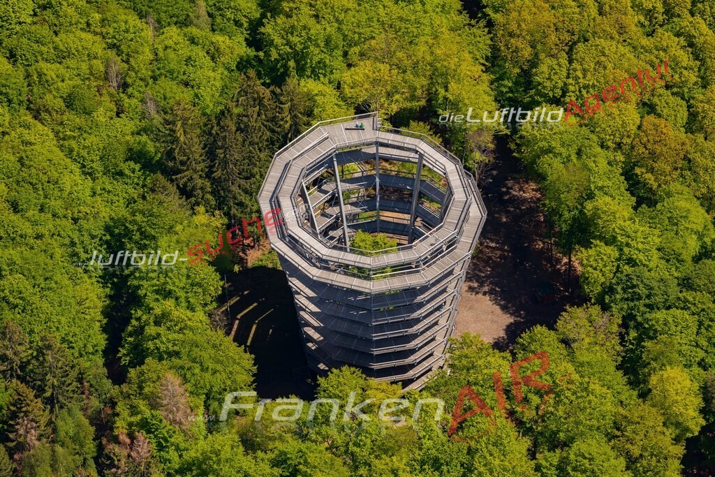 aktuelles Luftbild von Baumwipfelpfad Steigerwald  - Luftaufnahme wurde 2019 von https://frankenair.de mittels Flugzeug (keine Drohne) erstellt.