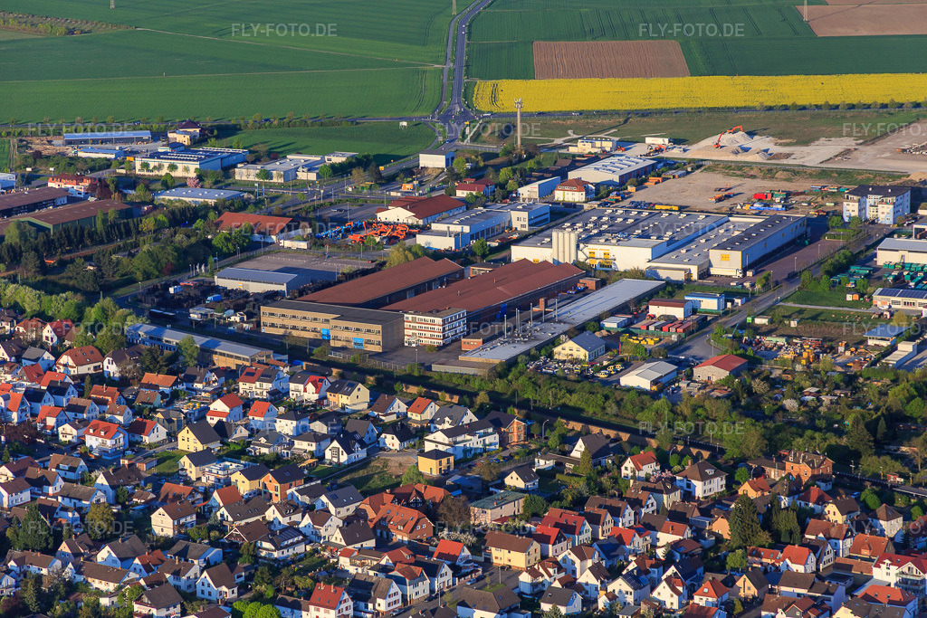 Luftbild: Industriegebiet Odenwaldring mit Rmig Nold GmbH in Stockstadt am Rhein im Bundesland Hessen in Deutschland. Foto: IMG_077668.jpg vom 23.04.2015 durch Werner Riehm/FLY-FOTO.deRMIG Solutions