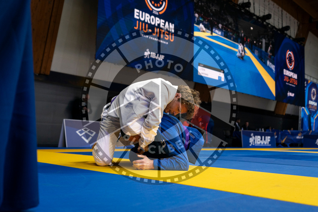 20240123PBB00240 | Fighters compete during the second day of the IBJJF European Championship in Paris, France, on January 23, 2024.