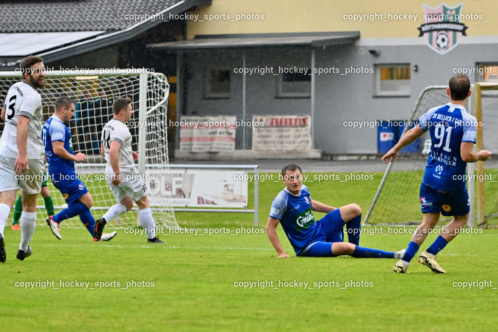 ASKÖ Köttmannsdorf vs. SV Dellach Gail | #3 Fabian Janschitz ASKÖ Köttmannsdorf, #77 Armin Lulic Dellach Gail, #16 Nace Erzen ASKÖ Köttmannsdorf, #13 Gabriel Umfahrer Dellach Gail, #91 Franz Übleis Dellach Gail, ASKÖ Köttmannsdorf vs. SV Dellach Gail, ASKÖ Köttmannsdorf vs. SV Dellach Gail am 15.05.2024 in Köttmannsdorf (Sportplatz Köttmannsdorf), Austria, (Photo by Bernd Stefan)