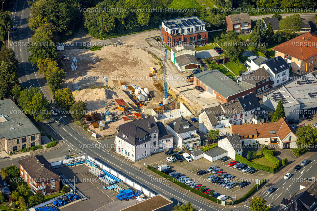 Beckum230804564 | Luftbild, Baustelle ehemaliger Schlachthof, geplanter Neubau Wohnungen, Beckum, Münsterland, Nordrhein-Westfalen, Deutschland