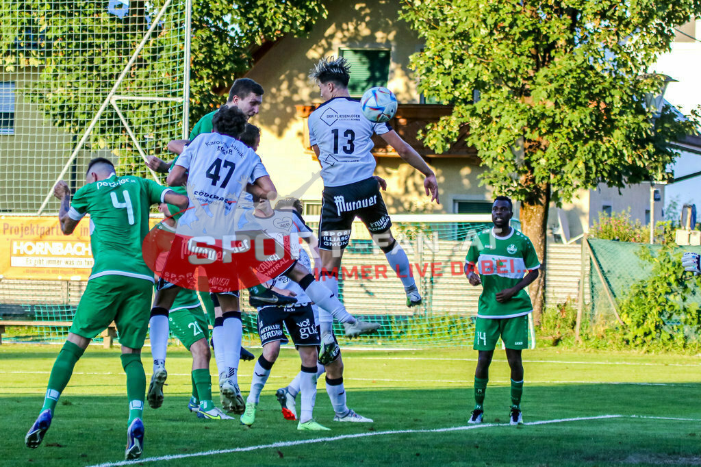 SV Donau - FC Lendorf 0-0, Kärntner Liga 3. Runde | Sebastian Layroutz (SV Donau Klagenfurt #4) Johannes Brunner (FC Lendorf #47) Sandro Morgenstern (FC Lendorf #13) Boyo Jarjue (SV Donau Klagenfurt #14) SV Donau - FC Lendorf 0-0 am 12.08.2023 in Klagenfurt
(Sportplatz SV Donau), Austria, (Photo by Ernst Krawagner sport-fan.at) - Realisiert mit Pictrs.com