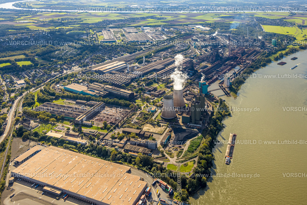 Duisburg241002695 | Luftbild, Hüttenwerke Krupp Mannesmann GmbH HKM am Fluss Rhein, Hüttenheim, Duisburg, Ruhrgebiet, Nordrhein-Westfalen, Deutschland, Duisburg-S