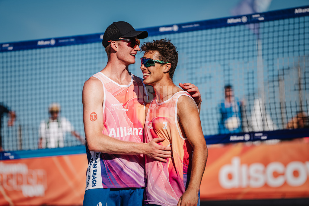 Beachvolleyball | Männer | Allianz German Beach Tour 2024 | Tourstop Kühlungsborn | 11.08.2024 | v.l. Philipp Huster und Lui Wüst