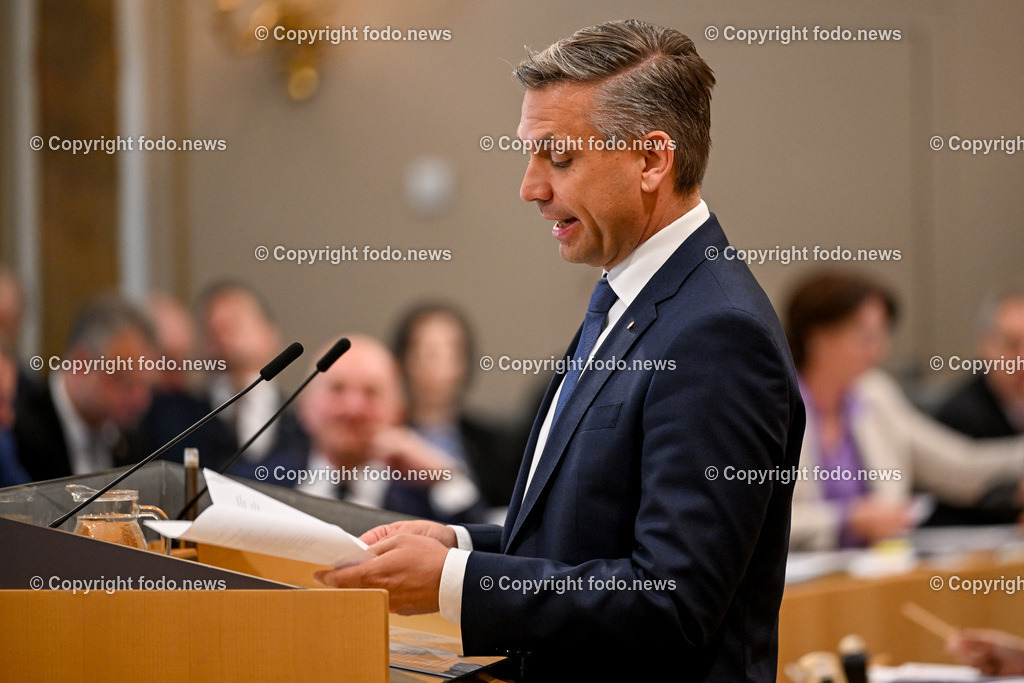 Landhaus Linz_ Promenade_ Landtagssitzung_ 11.04.2024-73 | 11.04.2024, Landhaus Linz AUT, Promenade, Landtagssitzung, im Bild LR Wolfgang Hattmannsdorfer (VP)