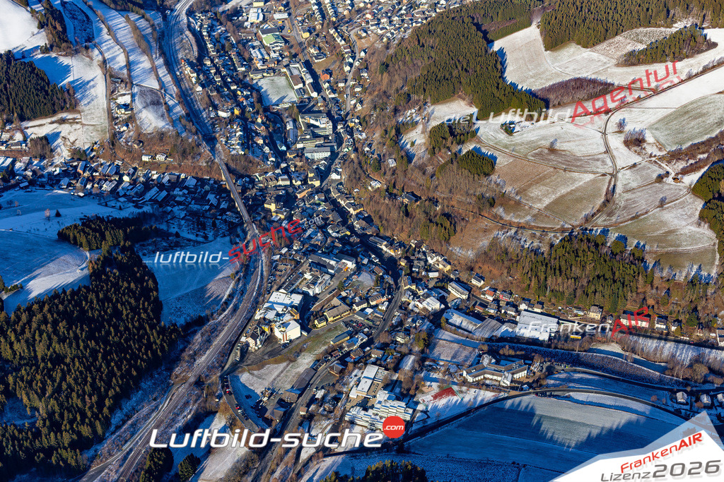 Das Luftbild der Stadt Ludwigsstadt wurde 2019 vom Flugzeug heraus erstellt (keine Drohne) Aufnahmehöhe ca.400 Meter- hohe Auflösung- beste Druck-Qualität garantiert!