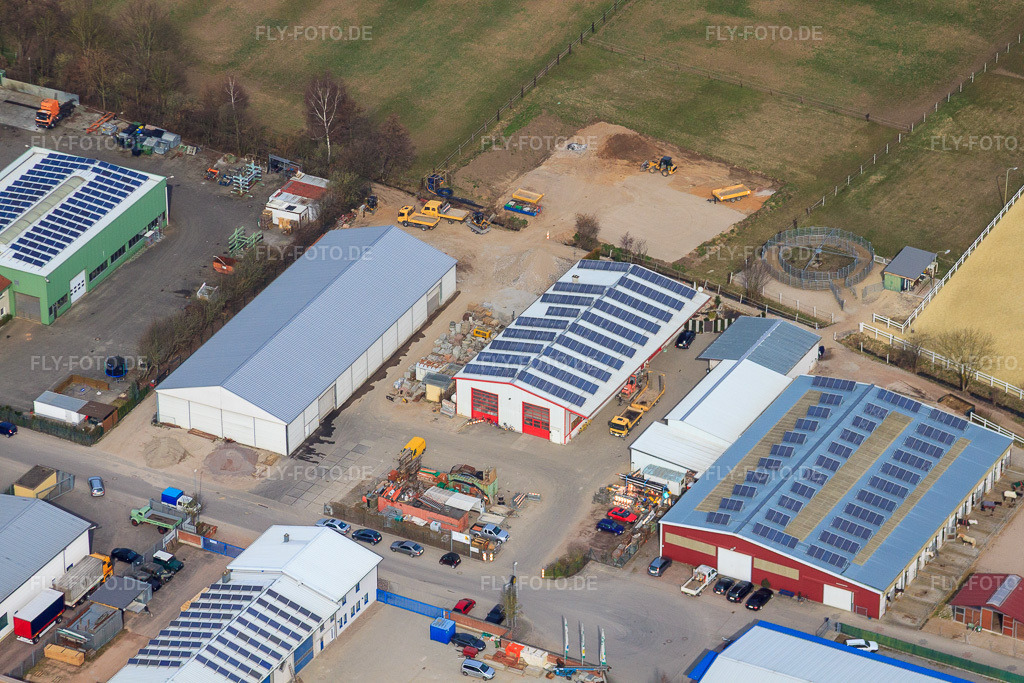 Luftbild: Gewerbegebiet Am Gäxwald mit Klarsicht-Verpackungen Weber GmbH, REGAB GmbH Tiefbau und Feinwerk Präzisions- und Messtechnik GmbH & Co. KG in Herxheim bei Landau im Bundesland Rheinland-Pfalz in Deutschland. Foto: IMG_37767.jpg vom 12.03.2011 durch Werner Riehm/FLY-FOTO.deWWW.REGAB.DE