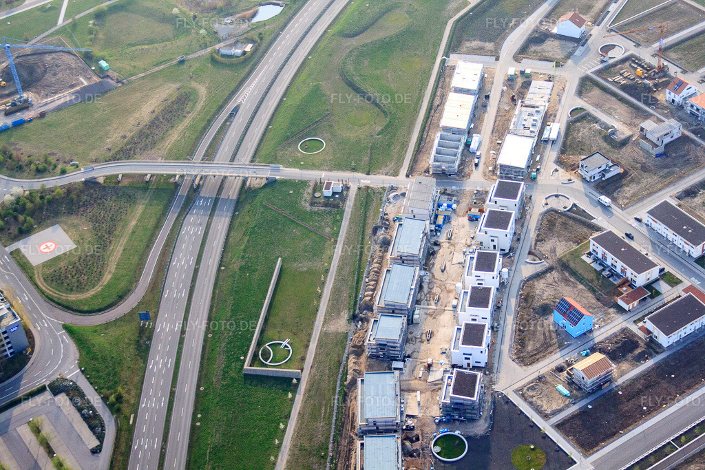 Luftbild: Am Hochholzergraben in Walldorf im Bundesland Baden-Württemberg in Deutschland. Foto: IMG_49449.jpg vom 06.04.2012 durch Werner Riehm/FLY-FOTO.de