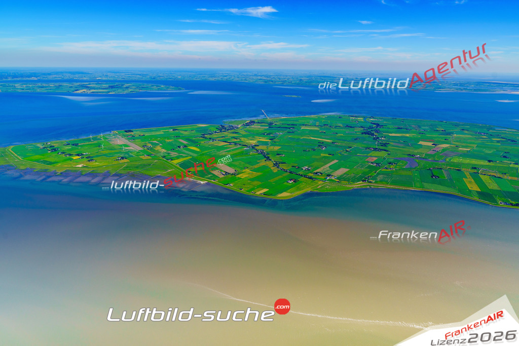 Das Luftbild der Stadt Pellworm wurde 2018 vom Flugzeug heraus erstellt (keine Drohne) Aufnahmehöhe ca.400 Meter- hohe Auflösung für beste Druck-Qualität