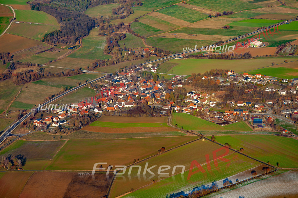 aktuelles Luftbild von Gleussen  Itzgrund - Luftaufnahme wurde 2019 von https://frankenair.de mittels Flugzeug (keine Drohne) erstellt.