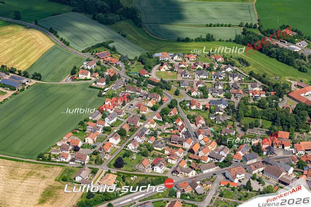 Das Luftbild der Stadt Maroldsweisach wurde 2019 vom Flugzeug heraus erstellt (keine Drohne) Aufnahmehöhe ca.400 Meter- hohe Auflösung- beste Druck-Qualität garantiert!