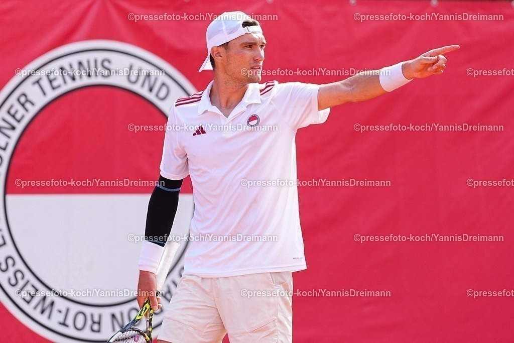 xYDR11072501089 | 11.07.2025, xydrx, Köln, Tennis, 1.Bundesliga Herren, Kölner THC Stadion Rot-Weiss 1 - TC Bredeney 1, Tennisanlage Olympiaweg: Raphael Collignon (Kölner THC Stadion Rot-Weiss 1)
