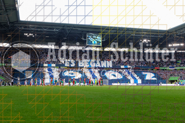 MSV Duisburg vs VfB Stuttgart II - 3. Liga | Duisburg, Deutschland, 02.08.25:   die Choreo vom MSV Duisburgwaehrend des Spiels der 3. Liga MSV Duisburg vs VfB Stuttgart II in der schauinsland-reisen-arena(Foto von Brauer-Fotoagentur / Adrian Schlueter)