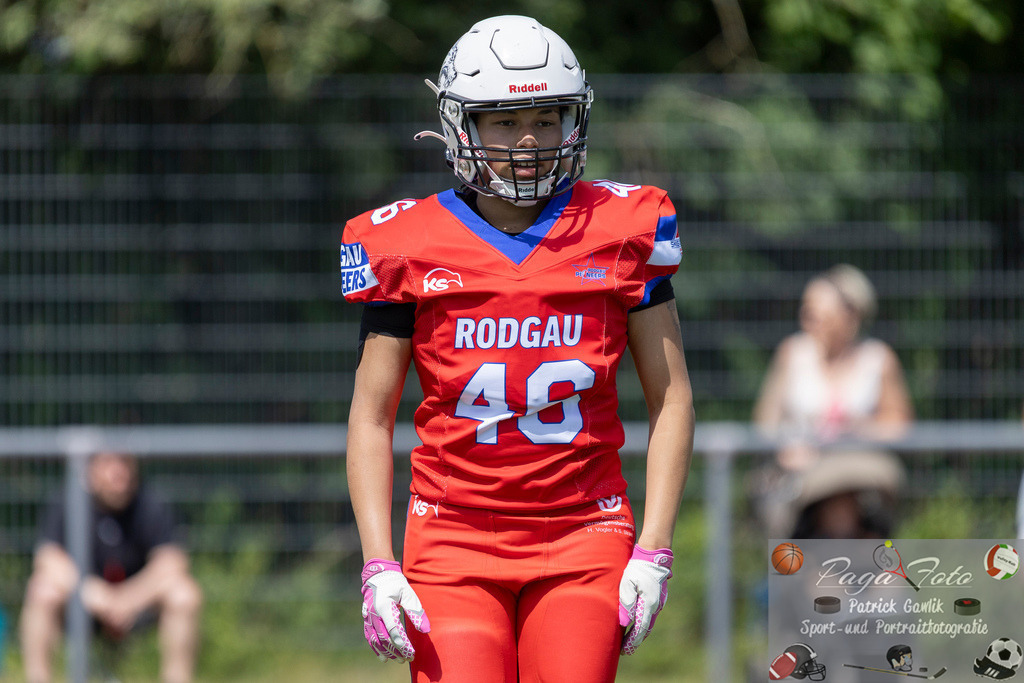 GFLW 1: German Football League Women 1: Rodgau Pioneers Ladies - Stuttgart Scorpions Sisters, 07.06.2026 | Jana Jagana (Rodgau Pioneers Ladies #46), Freisteller, Portrait / Porträt, Rodgau Pioneers Ladies - Stuttgart Scorpions Sisters, Rodgau, Maingau-Energie-Stadion "Am Weichsee", 7.6.2026 - Realisiert mit Pictrs.com