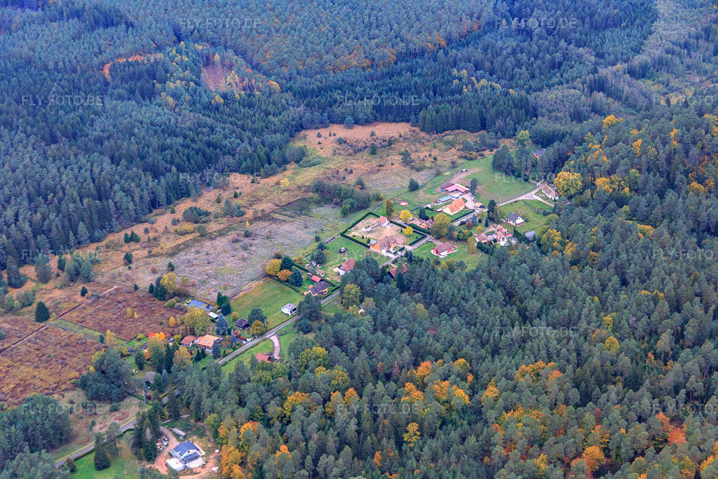 Luftbild: Ham. Neudoerfel von Südosten in Dambach im Bundesland Bas-Rhin in Frankreich. – Foto: IMG_084659.jpg vom 23.10.2015 durch Werner Riehm/FLY-FOTO.de – Auflösung des Originals: 5472 x 3648 px
