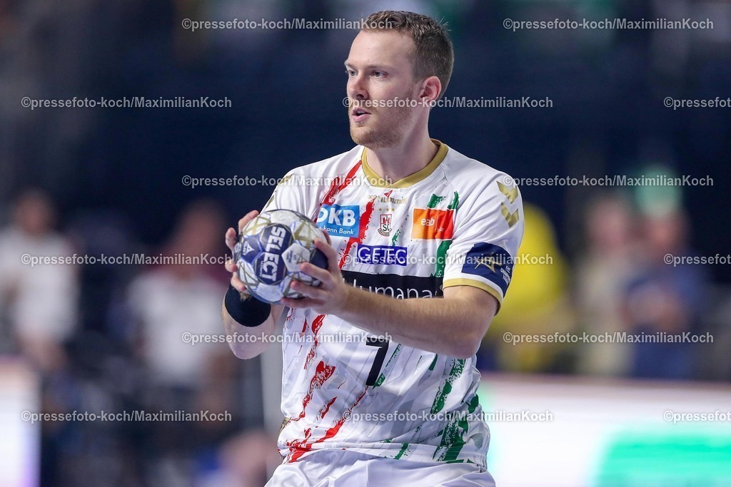 KoeEHF14062502107 | 14.06.2025, Handball, Halbfinale TruckScout24 EHF FINAL4, LANXESS arena Köln, FC Barcelona - SC Magdeburg: Felix Claar (Magdeburg #07) 