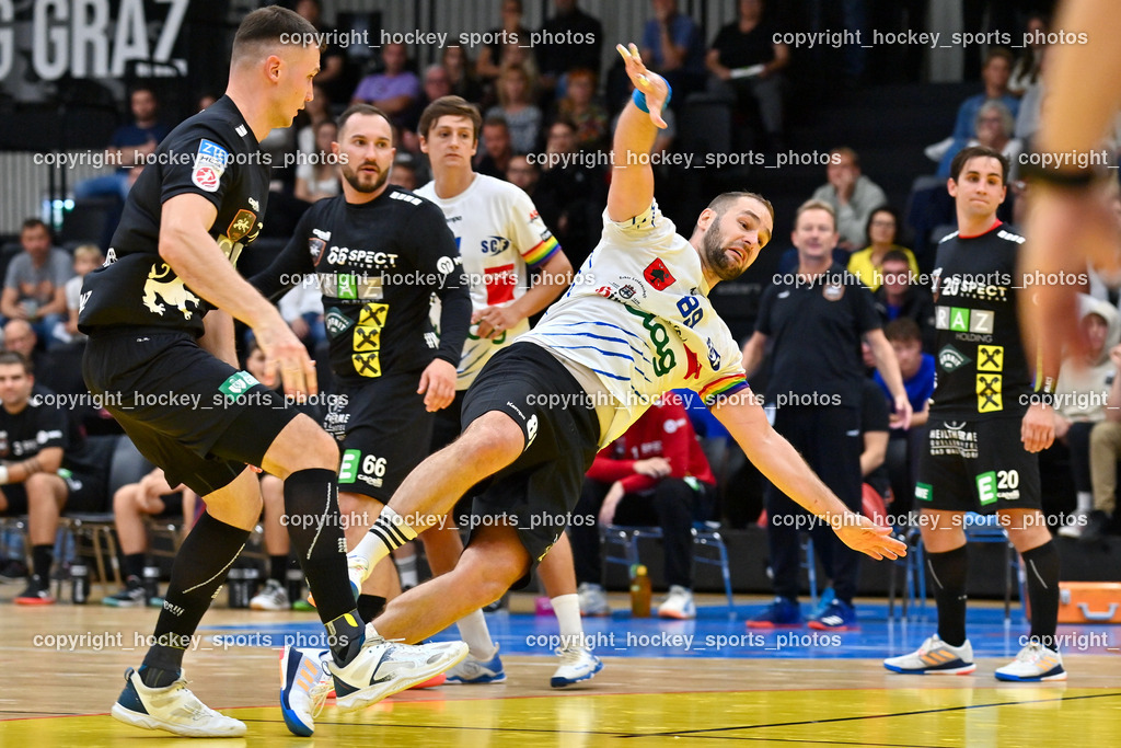 HSG Holding Graz vs. SC Ferlach 16.9.2022 | #89 LEBAN Patrik, #66 RASCHID Ramon
