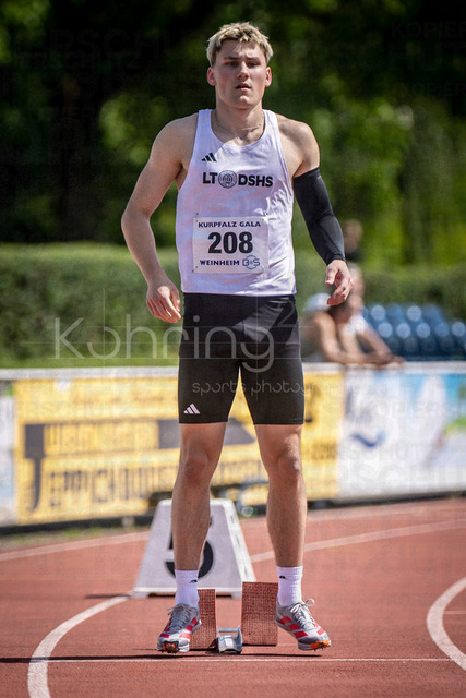 B&amp;S Kurpfalz Gala; Weinheim, 23.05.2026 | WEINHEIM, GERMANY - MAY 24: Jonathan Elias Reich (GER/LT DSHS Köln) during the B&amp;S Kurpfalz Gala am 23.05.2026 at the  Sepp-Herberger-Stadium in Weinheim (Baden-Wuerttemberg / Germany).