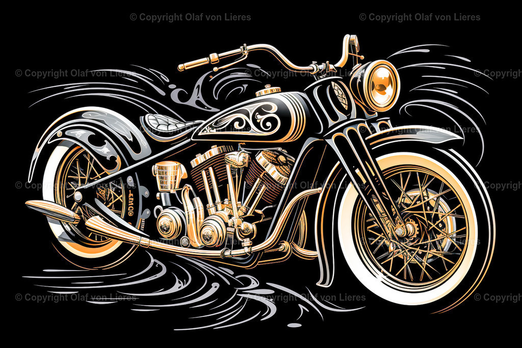 Motorrad Pinstripes | Oldtimer Motorrad