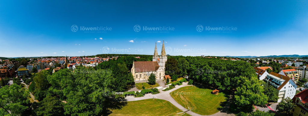 Blick auf die Oberhofenkirche aus der Luft | löwenblicke | shop