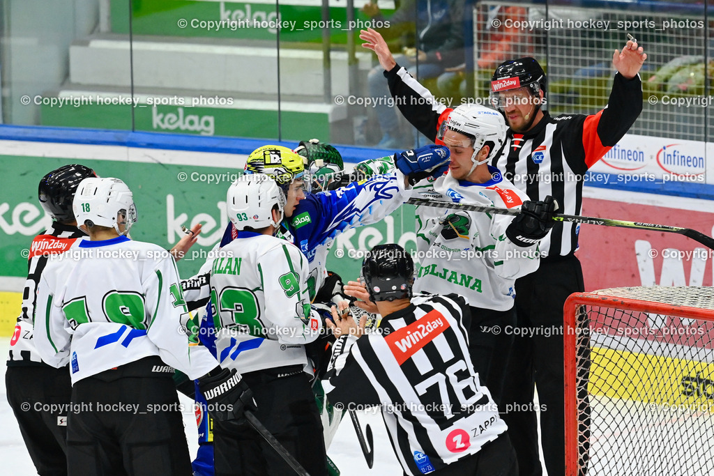 EC IDM Wärmepumpen VSV vs. HKSZ Olimpija 6.11.2022 | #18 Pecnik Jakob, #93 Kalan Luka, #78 Maxa Felix, GROZNIK BOSTJAN, HRIBAR MATJAZ, Referees, #14 Crnovic Aljosa, Faustkampf, 