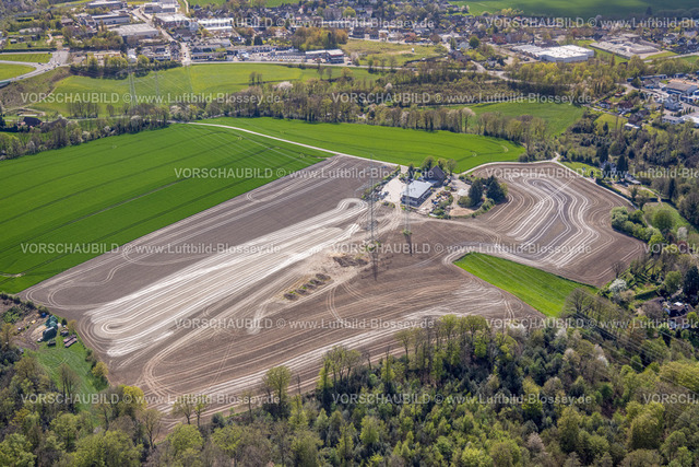 Velbert230407478 | Luftbild, Wiesen und Felder Brangenbusch, Spuren in der Landschaft, Velbert, Ruhrgebiet, Nordrhein-Westfalen, Deutschland