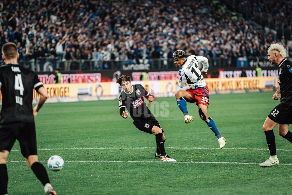 Fußball | Männer | Saison 2024/2025 | 2. Fußball-Bundesliga | 33. Spieltag | Hamburger SV vs. SSV Ulm 1846 | 10.05.2025 | Ransford Königsdörffer (#11, HSV) schießt das 5:1 Tor
