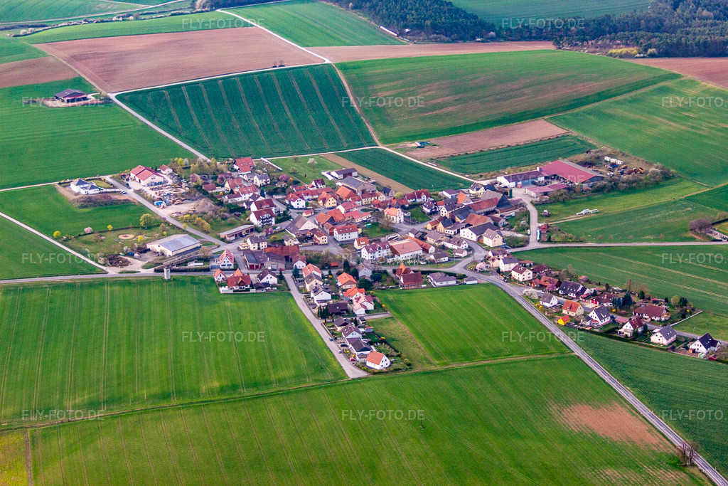 Luftbild: Ortsansicht aus Norden im Ortsteil Dürrnhof in Bad Neustadt an der Saale im Bundesland Bayern in Deutschland. Foto: IMG_63946.jpg vom 04.04.2014 durch Werner Riehm/FLY-FOTO.de