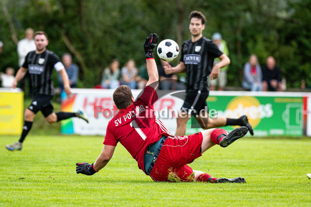 SV Polling gegen SV Planegg-Krailing | Fußball Herren Bezirksliga Oberbayern Süd 2025/26 1. Spieltag, SV Polling gegen SV Planegg-Krailing, 20250727,Mathias SCHUSTER (SV Polling Torwart 1) in Aktion, 2025-07-27 in Polling (Sportplatz Polling), Mathias SCHUSTER (SV Polling Torwart 1), Copyright: WolfgangxLindner www.foto-lindner.de