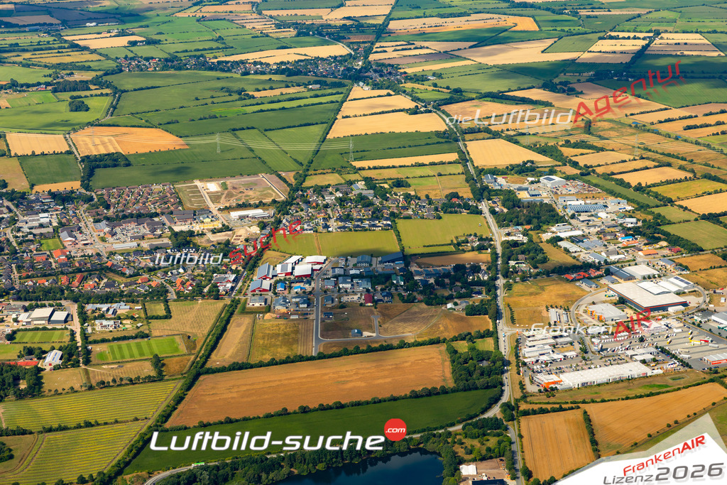 Die Luftaufnahme Gewerbegebiet - Handewitt wurde 2022 vom Flugzeug aus (keine Drohne) erstellt. Hohe Auflösung -für große Poster und Wandbilder geeignet - Garantiert!