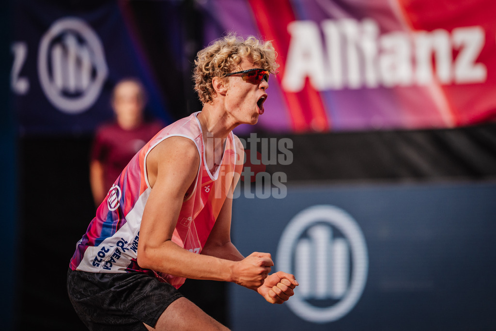Beachvolleyball | Männer | Allianz German Beach Tour 2025 | Tourstop München | 10.07.2025 | Tamo Wüst jubelt
