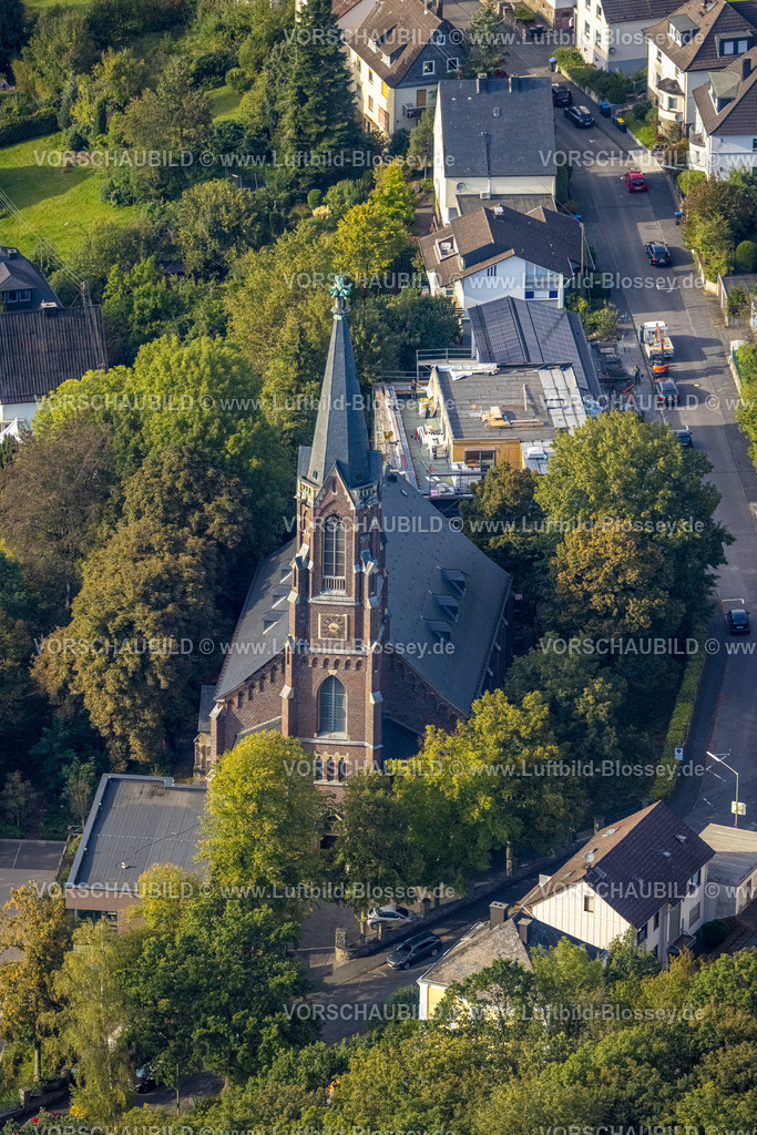 Siegen230912282 | Luftbild, Evang. Haardter Kirche, Weidenau-Haardter Berg, Siegen, Siegerland, Nordrhein-Westfalen, Deutschland