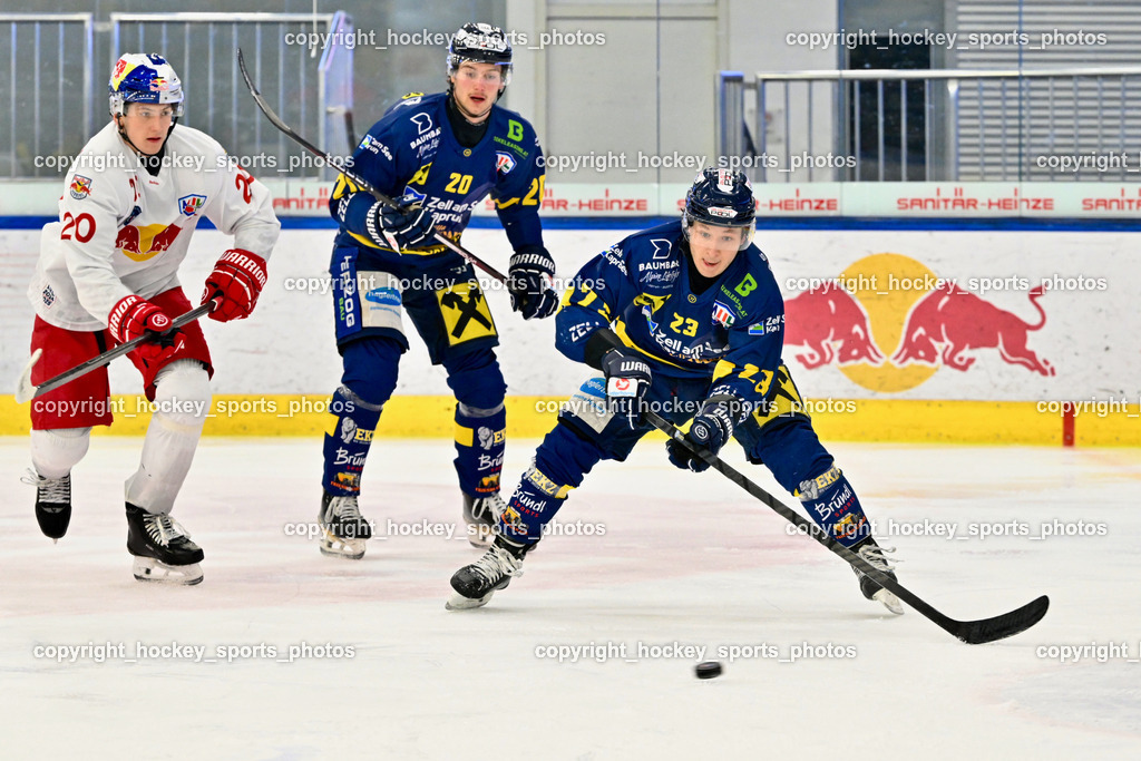 RED BULL HOCKEY JUNIORS vs. EK DIE ZELLER EISBÄREN | #23 Jennes Christian EK DIE ZELLER EISBÄREN, #20 Kirchebner Maximilian RED BULL HOCKEY JUNIORS, #20 Rappold Kilian EK DIE ZELLER EISBÄREN, RED BULL HOCKEY JUNIORS vs. EK DIE ZELLER EISBÄREN, RED BULL HOCKEY JUNIORS vs. EK DIE ZELLER EISBÄREN am 14.01.2025 in Salzburg (Eisarena Salzburg), Austria, (Photo by Bernd Stefan)