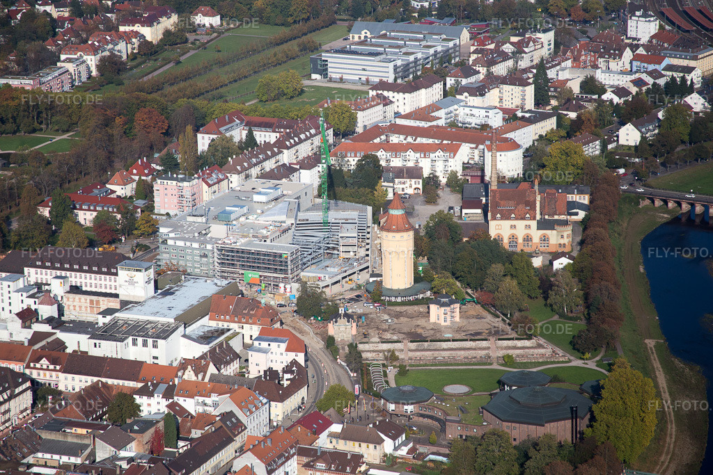 Luftbild: Murgpark, Pagodenburg in Rastatt im Bundesland Baden-Württemberg in Deutschland. Foto: IMG_075263.jpg vom 26.10.2014 durch Werner Riehm/FLY-FOTO.de